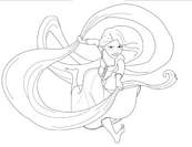 coloriage raiponce court avec ses cheveux